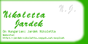 nikoletta jardek business card